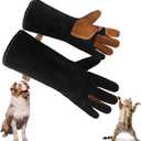 HLDD HANDLANDY Animal Handling Gloves - Bite Proof for Dog Training, Falconry, Gardening, Welding (16-inches, Black)