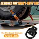 8 x 1/2" D Ring Tie Down Anchors Heavy Duty Bolt-On Forged D Ring, 12000Lbs Break Strength Tie Down Anchors Hooks for Trailers, Vans, Trucks, Rvs and Cargo Tie Downs with Screws & Bolts (4PCS)