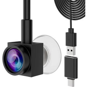 1080P Eye Contact Webcam Auto Focus with Suction Cup of Center Screen, Webcam with Noise-Cancelling Microphone for PC and Laptop,Plug & Play for Live Streaming Video Call Conference