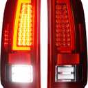 LED Tail Lights for Ford F250 F350 F450 F550 Super Duty 2008-2016,only fit Fleetside Bed Model, Rear Taillight Assembly, Chrome Housing Red Lens