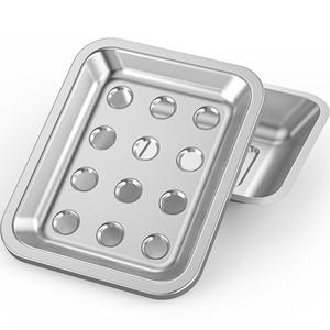 Stainless Steel Soap Dish, Large Double-Layer Draining Soap Holder, Metal Soap Dish for Bathroom, Shower, Kitchen and Sink Countertops