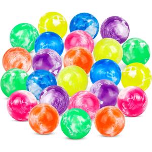 Hxezoc 24 Pcs Bouncy Balls for Kids, 32mm 6 Colors Rubber Bounce Balls Bulk for Party Favors, Goodie Bag Fillers, Easter Gift Bag Stuffers, Basket Stuffers, Classroom Prizes