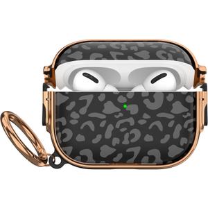 Maxjoy for AirPods Pro 3rd Generation Case with Lock, Cute AirPods Pro 3 Case Lock Protective Hard AirPod Pro 3 Cover for Women Men with Keychain for Airpod Pro 3rd Gen Cover 2025, Grey Leopard (Black + Brown)