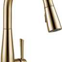 Delta Faucet Essa Pull Down Kitchen Faucet Gold with Pull Down Sprayer, Kitchen Sink Faucet for Kitchen Sink with Magnetic Docking Spray Head, Champagne Bronze 9113-CZ-DST