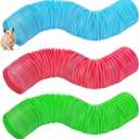 ZENFUN 3 Packs Hamster Fun Tunnels, Pet Mouse Plastic Tube, Collapsible Plastic Tunnel, Tube Pet Hideaway, Training Hideout Tunnels for Guinea Pigs, Chinchillas, Rats, Ferrets, Dwarf Rabbits