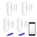 WiFi Door Sensor, Smart Window Contact Sensor for Home Security, Wireless Window Door Sensor Alarm Compatible with Alexa and Google Assistant, No Hub Required, (8 AAA Batteries Included) 4 Pack