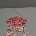 HLNIUC Happy Diwali Wooden Sign 2 Pcs,Rustic Indian Festival of Light Party Wood Signs,Lotus Diwali Party Games Hanging Plaque,Indian Happy Diwali Wreath Door Hanger for Porch Home Indoor Outdoor (Halloween)