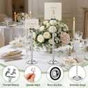 Kathfly Silver 12 Set Table Number Holders Adjustable Metal Place Card Holders Harp-clip Tabletop Sign Stands Detachable Card Holder for Weddings Birthday Restaurants Table Decor (7.9-13.2 Inch)