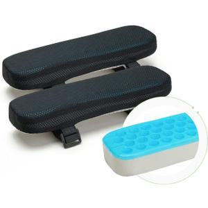 LargeLeaf Chair Armrest Cooling Gel Cushions Elbow Pillow Pressure Relief Office Chair Gaming Chair armrest with Memory Foam armrest Pads 2-Piece Set of Chair