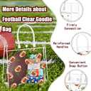 16Pcs Football Goodie Bags, HYMENEX Football Gift Bags with Handles Superbowl Party Decorations Clear PVC Football Snack Treat Bag for Super Bowl Supplies Team Birthday Party Sport Favor