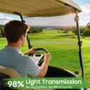 10L0L Golf Cart Windshield for Club Car Precedent 2004-Up, Tempo, 2017-Up Onward, Clear/Tinted Fold Down Club Car Windshield Anti-UV Impact Resistant, HD View, 37.5"W X 33.6"H