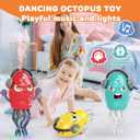 Dancing Squid Toy with Spray, Dancing Octopus Crawling Toys with Music and Lights, Electric Crawling Octopus Baby Toy, Tummy Time Squid Toys, Birthday Baby Gifts Christmas Stocking Stuffers (Yellow )