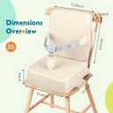 HOMEAL Toddler Booster Seat for Dining Table - Toddler Dining Cushion with Wipeable Surface -Booster Seat for Kitchen Chair with Easy-Install Straps - Breathable Fabric - Beige