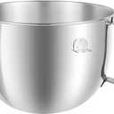6QT Stainless Steel Mixer Bowl with Handle Compatible with KitchenAid Professional 600 & Epicurean 6QT Bowl Lift Stand Mixers KD2661, KL26M, KP26M1, KP26M8, KP26N9, KV25G, KV25M