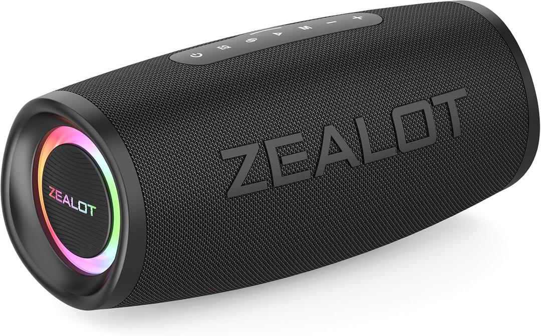ZEALOT IPX7 Waterproof Bluetooth Speaker 50W: 20H Playtime, BassUp Tech, Wireless Stereo Sound for Poolside, Camping Movie Night, RV Trips - Perfect for Outdoor Enthusiasts, Birthday Gifts