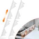 Stainless Steel Stove Gap Covers,Stove Gap Filler, Range Trim Kit, Stove Gap Guards, Heat Resistant and Easy to Clean, Easy retractable Length 13.8" to 27.5", Width 0.79",White(2PCS)