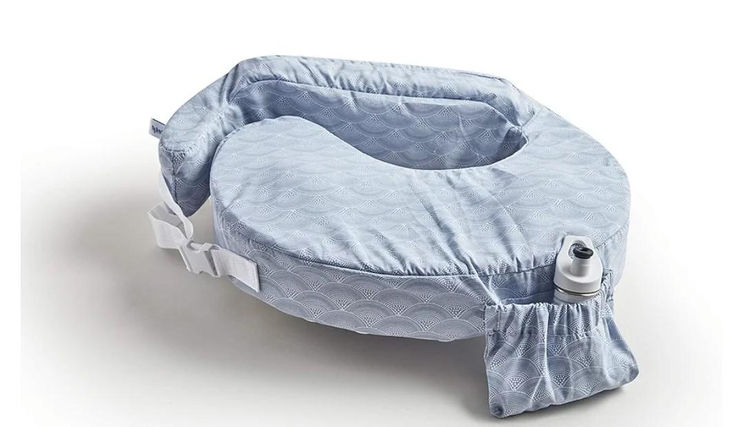My Brest Friend Original Nursing Pillow Enhanced Ergonomics Essential Breastfeeding Pillow Support For Mom & Baby W/ Convenient Side Pocket, Double Straps & Slipcover, Horizon