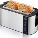 Elite Gourmet 4-Slice Long Slot Toaster, Extra-Wide Slots, Countdown Timer