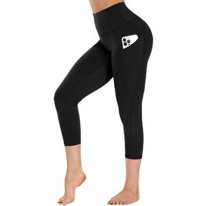 GAYHAY Leggings with Pockets for Women - 19" / 25" Yoga Pants High Waist Tummy Control Compression for Workout (XXX-Large, Black)