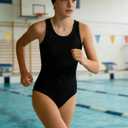 beautyin Girls Swimsuit One Piece Swimwear Athletic Competition Bathing Suit 7-8Y (Black)