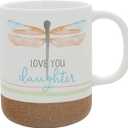Pavilion Gift Company - Love You Daughter - 16-ounce Stoneware Mug with Sandy Glazed Bottom, Dragonfly, Large Handle Coffee Cup, Birthday Gifts for Daughter, Gift Ideas For Daughter, 1 Count