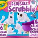 Crayola Scribble Scrubbies Glam Pack (4 Pets), Holiday for Kids, Washable Pet Care Toy, Coloring Animal Craft, Stocking Stuffer Toys for Girls & Boys, 3+