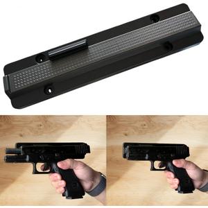 Magnetic Pistol Mount for Quick and Easy Slide Rack - Compatible with Both Round Top & Flat Top Iron Pistols | Easy Installation for Indoor Gun Rack