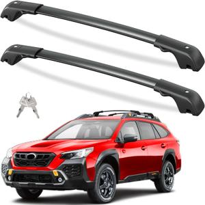 220lbs Lockble Roof Rack Cross Bars Compatible with Subaru Outback Wilderness 2022 2023 2024 2025 with Raised Side Rails, Anti-Theft Heavy Duty Aluminum Roof Crossbars Rooftop Luggage Racks