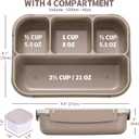 Bento Box Adult Lunch Box, Containers for Adults Men Women with 4 Compartments, Lunchable Food Container with Utensils, Sauce Jar, Muffin Liners, 40 Oz/5 Cup, Microwave & Dishwasher Safe, Brown