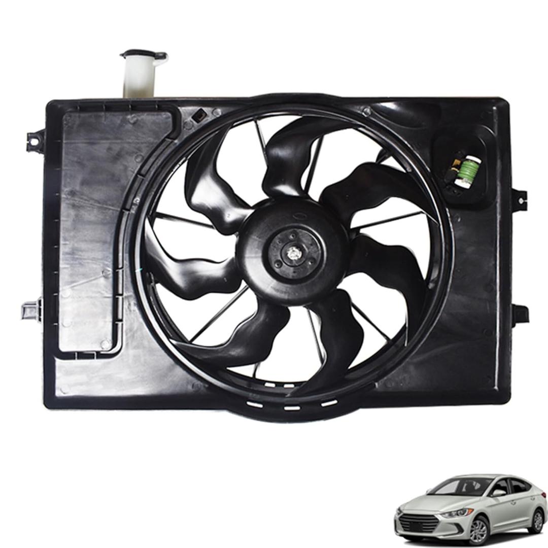 Radiator A/C Condenser Cooling Fan Assembly Replacement for 2017 2018 Elantra 2018-2020 Elantra GT 25380F2000