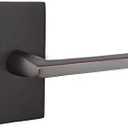 Emtek Privacy Set, Modern Rectangular Rosette, Helios Lever, Oil Rubbed Bronze, LH