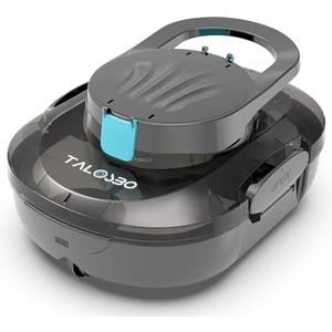 TALOSBO Pleco S1 Cordless Pool Vacuum Robotic Pool Cleaner with 75-80Mins Runtime, Small Pool Robot for Above-Ground Pools up to 645 Sq.ft, Lightweight, Auto-Parking, Black