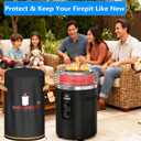 Fire Pit Cover for Ninja Fireside 360, Cover for Ninja Firepit, 600D Tear-Resistant 100% Waterproof & Anti UV Fire Pit Soft Cover Round Fits 21-23in Fire Pit with Drawstring & Double Handles