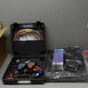 PB Motor TECH 4.5CFM 1/3HP Vacuum Pump with 3-Way R1234yf AC Manifold Gauge Set, Leak Detector, Can Tap, Quick Couplers & More Included