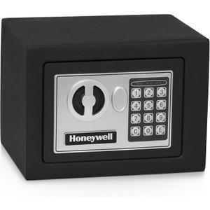 Honeywell Safes & Door Locks - Bolt Down Small Safe Box with Digital Lock for Home - Steel Security Electronic Lock Box - Cabinet & Door Design Safe with 2 Keys - 0.17-Cubic Feet - Black - 5005