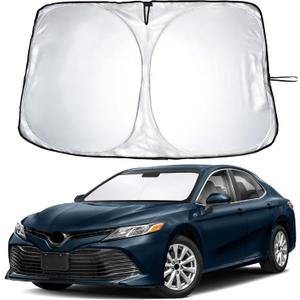 EcoNour Windshield Sunshade for Toyota Camry 2012-2015 2016 2017, LE, SE, SE Nightshade, XLE, XSE, TRD, Sun Visor for Front Windshield Sun Shade Cover, UV Heat Blocker & Protector, Car Accessories