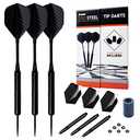 Franklin Sports 20Gram Steel Tip Dart Set - Game Room Ready with Standard Flights, Slim Flights, Stone Sharpener, Nylon and Aluminum Saft - Perfect for Family Game Room Fun with Friends, Black