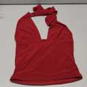 Women's Y2K Mesh Halter Top Sexy V Neck Backless Open Back Leopard Cheetah Print Polka Dot Going Out Tops for Women. Small