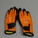 toolant 100% Waterproof Gloves for Men and Women, Winter Work Gloves for Cold Weather, Touchsreen, Thermal Insulated Freezer Gloves, With Grip, Orange, Large