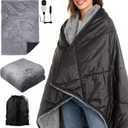 2 IN 1 Reversible Heated Car Blanket 57"x40" Heated Blanket 12V Electric Throw Temp Control Auto Off Portable Travel Blanket for Car Truck RV Van Vehicle Winter Outdoor Camping Road Trip Warmer