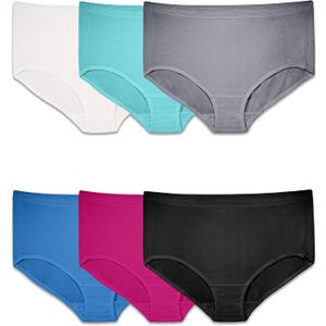 Fruit of the Loom womens Fit for Me Plus Size Underwear Briefs, Brief - Breathable Micro Mesh Assorted, 10 US