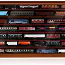 Silipull N Scale Model Train Display Case Wall Cabinet - 6 Shelves Lockable 98% UV Protection for Locomotive Collection Gift for Birthday Valentine Model Trains Collectors, 1: 148 to 1: 160 Scale Car