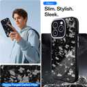 Genuine Forged Carbon Fiber Case for iPhone 15 Pro, Military Grade Drop Protection, Shockproof Phone Cover with Aluminum Alloy Buttons and Camera Frame - Glossy Black