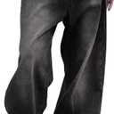 EMMIOL Women Wide Leg Jeans Mid-Low Waist Baggy Jeans Loose Boyfriends Jeans Y2K 90s Denim Pants (Small, Black)