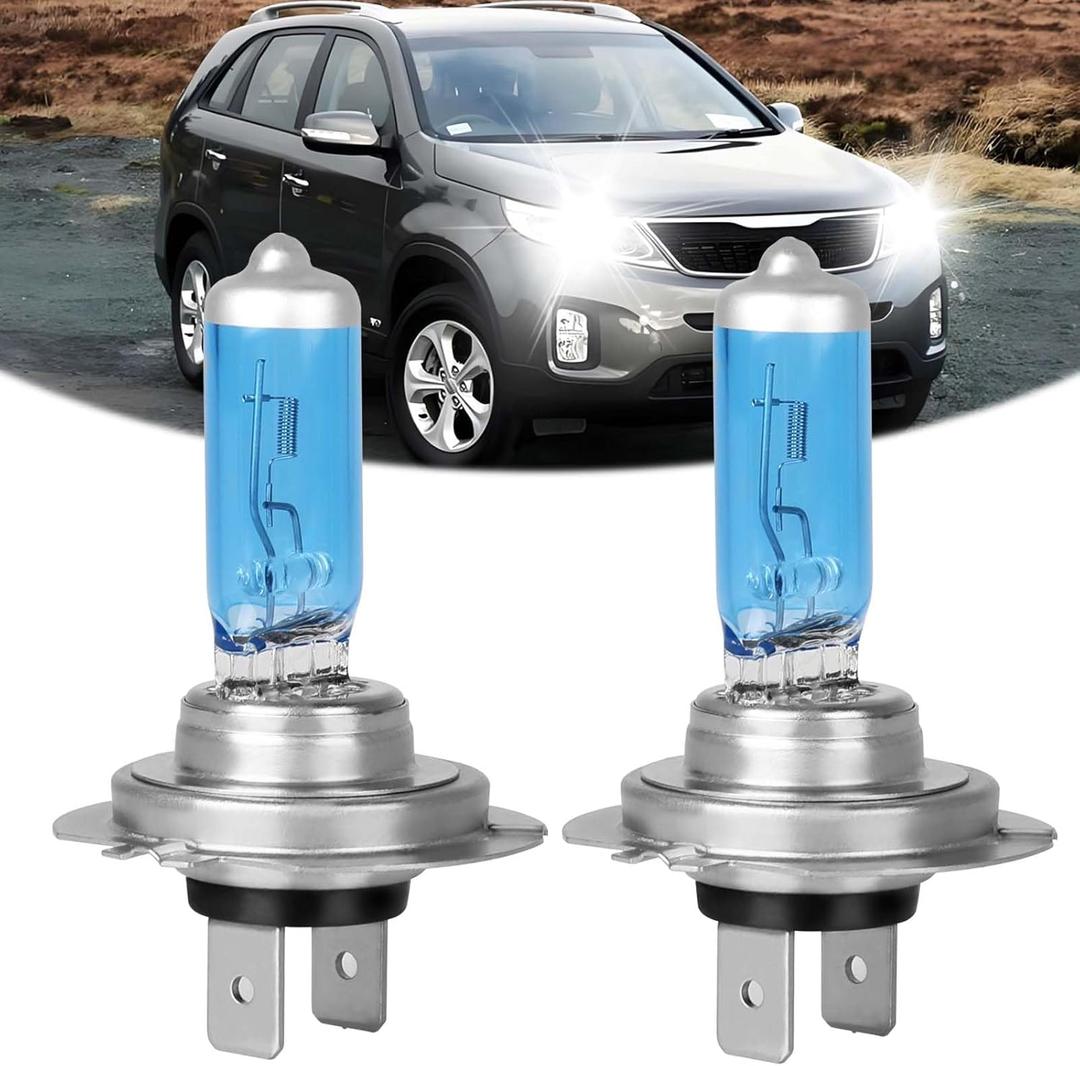 Upgraded Headlight Bulb Fit for Kia Sorento 2014 2015 High Beam, 2016 2017 2018 High/Low Beam H7 High Performance Headlight Bulbs,100W,IP68, plug and play,5500K White Light,2 pack