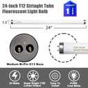 24 Inch T12 Fluorescent Tube Light Bulb 20 Watt Cool White, F20T12/CW 4100K Replacement for F20T12/CW/ALTO, F20T12/CW/ECO, F20T12/SP41/ECO G13 Base 1200 Lumens 4 Counts