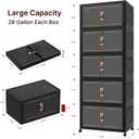 Stackable Storage Bins with Lids, 550QT Lockable Storage Cabinet
Closet Organizers, Foldable Storage Box with Doors and Wheels, Plastic Drawers for Home, Garage, Office (5, Black, Plus)