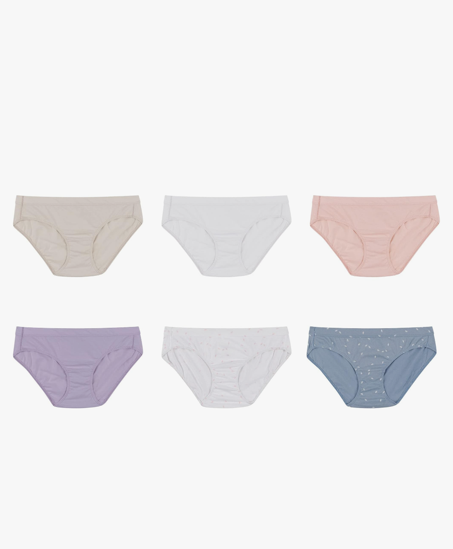 Hanes Women's Organic Cotton Panties Pack, ComfortSoft Underwear, 6-Pack (Colors May Vary)