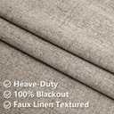 Veloraft Linen Curtains 72 Inches Long 2 Panels Set, 100% Blackout Curtains Textured Thermal Insulated, Grommet Light Blocking Drapes for Living Room Bedroom Luxury Decor(52W × 72L inch, Linen)