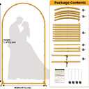 7.2 FT Wedding Arch Backdrop Stand, Gold Metal Arch Backdrop Stand for Wedding Party Ceremony Birthday Bridal Baby Shower Photo Booth Garden Floral Balloon Arches Decoration